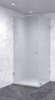 Душевой уголок с распашной дверью 600х600х2100 матовый, профиль хром | Фантазия Стекла