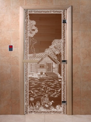 Дверь для сауны с рисунком ФС-2 | Фантазия Стекла