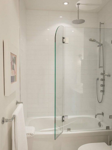 Складная стеклянная шторка для ванной ФС-4 | Фантазия Стекла