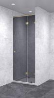 Душевая дверь в нишу с добором распашная  1100х1700 тонированная, профиль бронза | Фантазия Стекла
