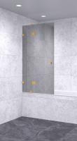 Шторка на ванну 900х2100 зеркальная, профиль золото | Фантазия Стекла