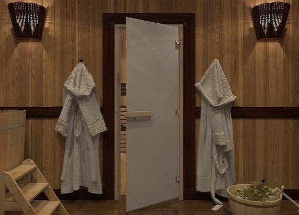 Стеклянные двери сатин для бани и сауны | Фантазия Стекла