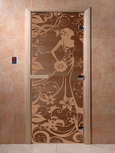 Дверь для сауны с рисунком ФС-4 | Фантазия Стекла