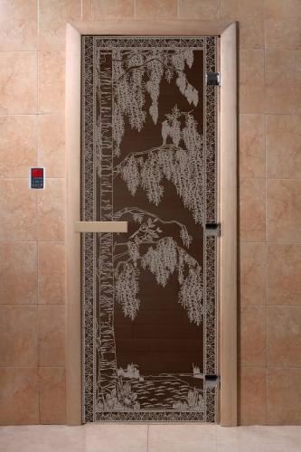 Дверь для сауны с рисунком ФС-8 | Фантазия Стекла