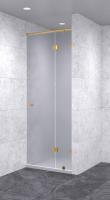 Душевая дверь в нишу с добором распашная  1000х1900 матовая, профиль золото | Фантазия Стекла