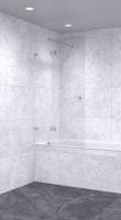 Шторка на ванну 700х1700 осветленная, профиль матовый хром | Фантазия Стекла