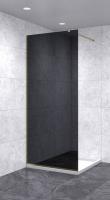 Душевая перегородка 800х2100 черная, профиль бронза | Фантазия Стекла