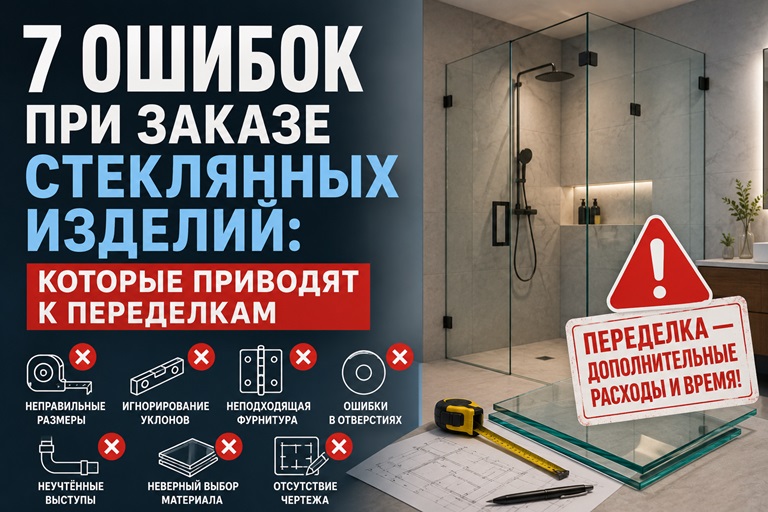 Ошибки при заказе стеклянных изделий: 7 ситуаций, которые приводят к переделкам