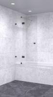 Шторка на ванну 800х1800 осветленная, профиль черный | Фантазия Стекла