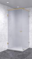 Душевой уголок с распашной дверью 700х700х1600 матовый, профиль золото | Фантазия Стекла