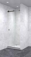 Душевая дверь в нишу раздвижная 600х600х1800 бесцветная, профиль черный | Фантазия Стекла