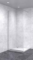 Душевая перегородка 800х1800 осветленная, профиль хром | Фантазия Стекла