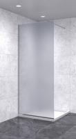 Душевая перегородка 1100х1600 матовая, профиль матовый хром | Фантазия Стекла