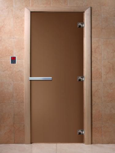 Дверь для сауны матовая бронза ФС-3 | Фантазия Стекла