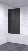Шторка на ванну 900х1900 черная, профиль черный | Фантазия Стекла