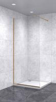 Душевая перегородка 800х1900 осветленная, профиль золото | Фантазия Стекла