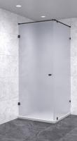 Душевой уголок с распашной дверью 800х600х2100 матовый, профиль черный | Фантазия Стекла