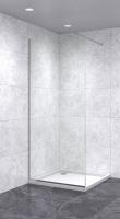 Душевая перегородка 800х1900 бесцветная, профиль матовый хром | Фантазия Стекла