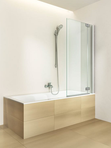 Распашная стеклянная шторка для ванной ФС-3