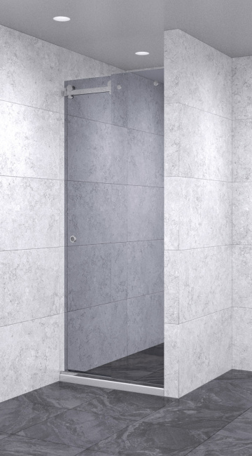 Душевая дверь в нишу раздвижная 550х550х1900 зеркальная, профиль матовый хром | Фантазия Стекла