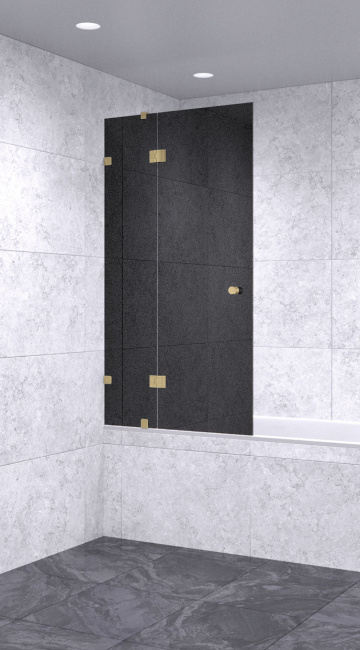 Шторка на ванну 1000х2200 черная, профиль бронза | Фантазия Стекла