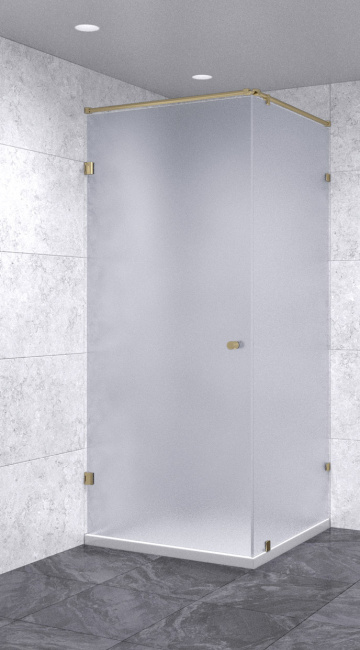 Душевой уголок с распашной дверью 700х900х2100 матовый, профиль бронза | Фантазия Стекла