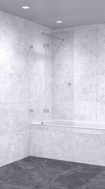 Шторка на ванну 1100х1800 осветленная, профиль хром | Фантазия Стекла