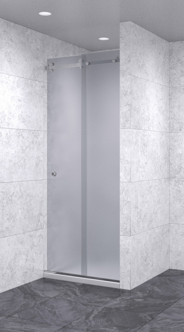 Душевая дверь в нишу раздвижная 600х600х2200 тонированная, профиль матовый хром | Фантазия Стекла