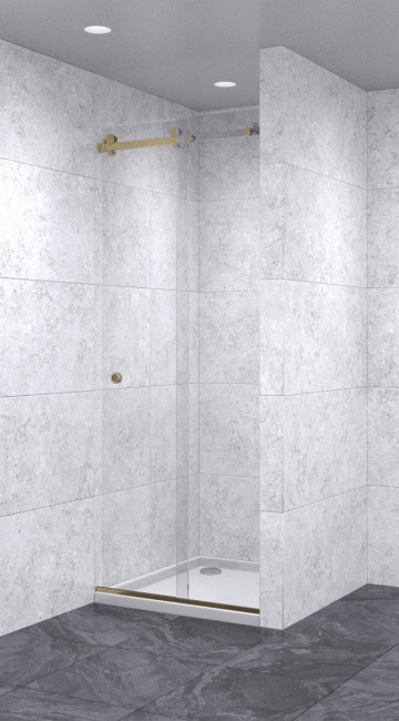 Душевая дверь в нишу раздвижная 550х550х2100 осветленная, профиль бронза | Фантазия Стекла