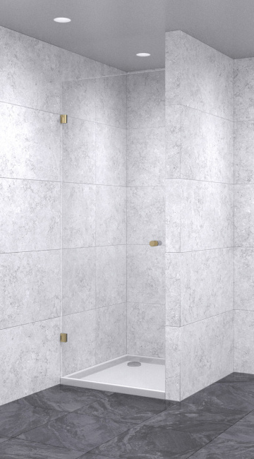 Душевая дверь в нишу распашная 800х1900 осветленная, профиль бронза | Фантазия Стекла